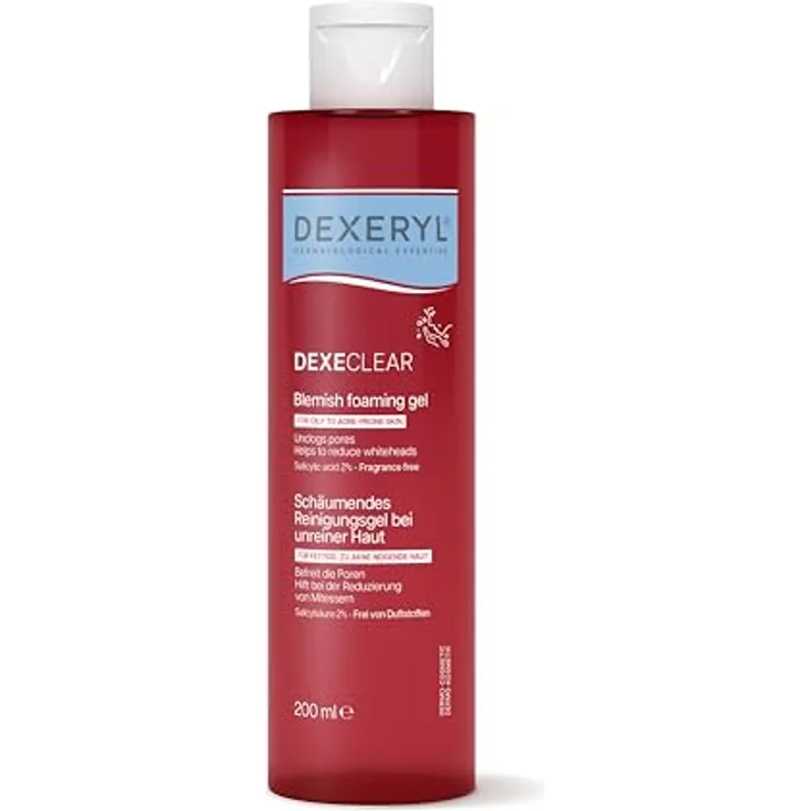DEXERYL Schäumendes Anti-Unreinheiten Gel mit 2% Salicylsäure, klärende Reinigung für fettige Haut, seifenfrei, 200 ml