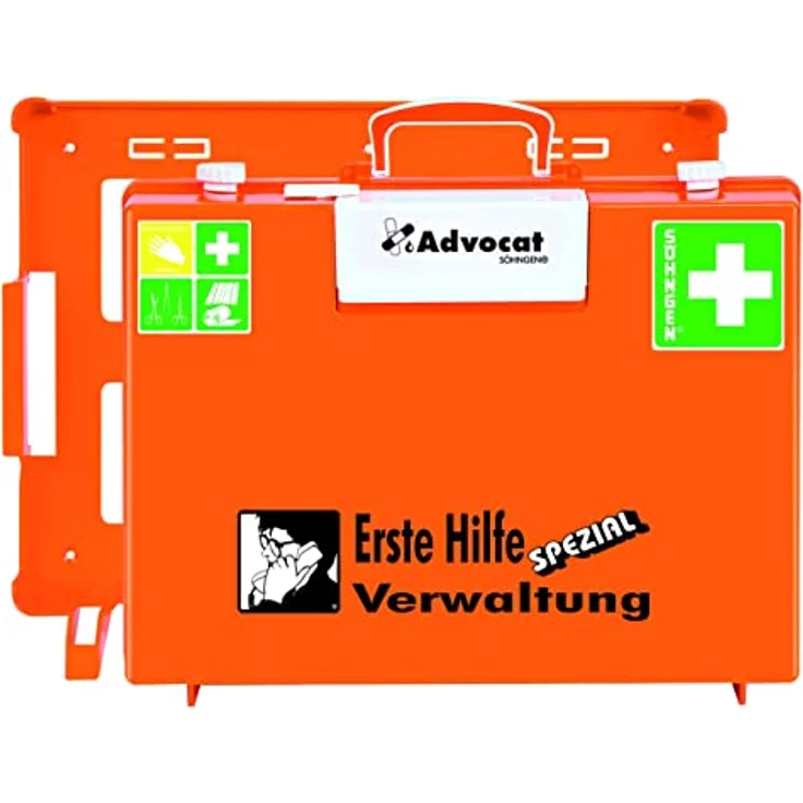 Söhngen Erste Hilfe Koffer Advocat B400xH300xT150mm, orange, mit schneller Wundpflasterzugang und Wandhalterung – Bild 3