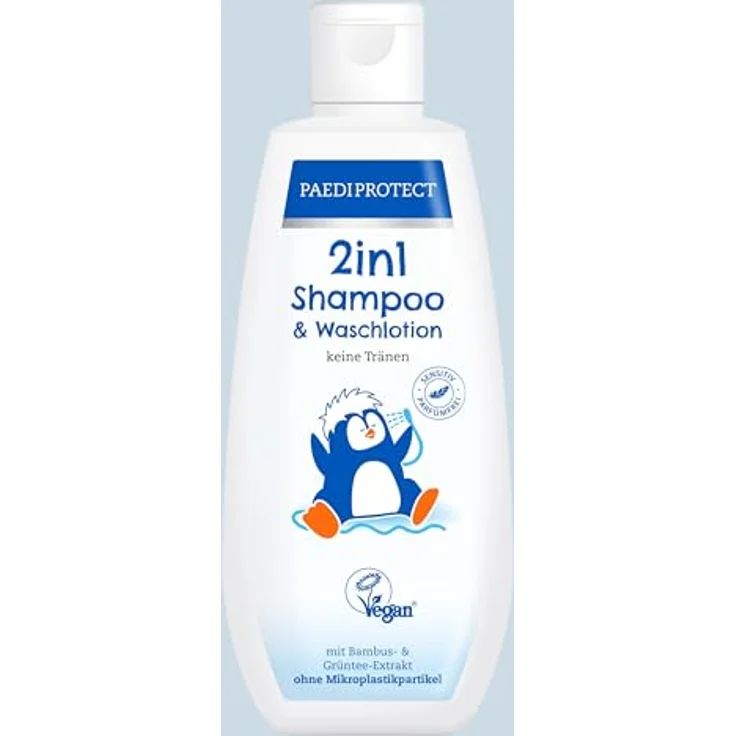 PAEDIPROTECT 2in1 Shampoo & Waschlotion für Babys & Kinder 200 ml, sanfte Reinigung & Haar ohne Parfüm & Mikroplastik, Duschgel spendet Feuchtigkeit für trockene, sensible Haut auch Erwachsene – Bild 1