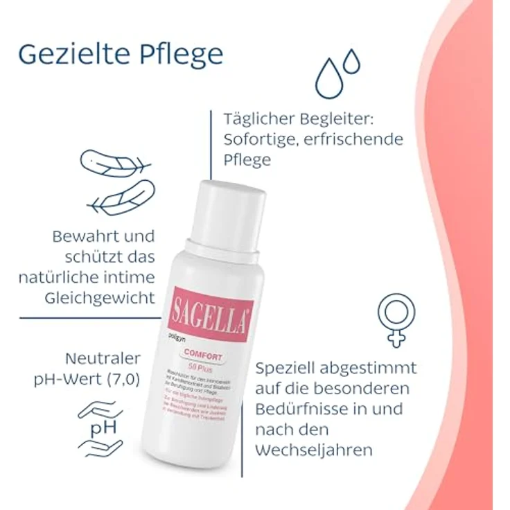 Sagella poligyn Intimwaschlotion für Frauen 50+, 500 ml Lotion, angepasste Pflege für Intimbereich während und nach den Wechseljahren – Bild 4