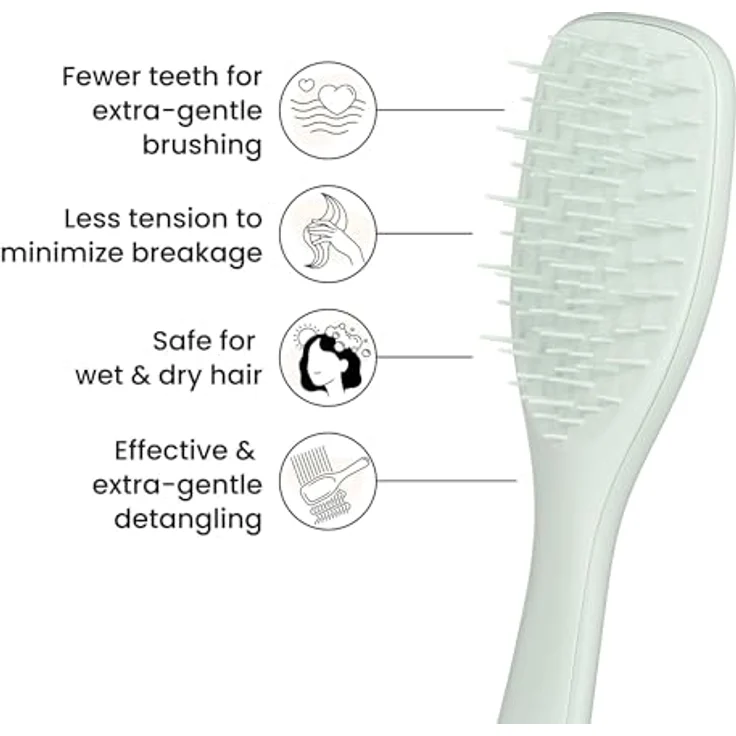 Tangle Teezer Ultimate Detangler Haarbürste, für Nasses & Trockenes Haar, Eukalyptus, sanftes Entwirren, weniger Haarausfall & Haarbruch – Bild 4