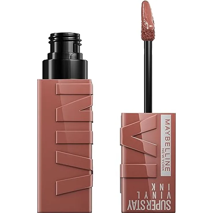 MAYBELLINE New York flüssiger Lippenstift, Liquid Lipstick mit 16 Stunden Halt und glänzendem Finish, Super Stay Vinyl Ink, Nr. 120 Punchy, 4,2 ml