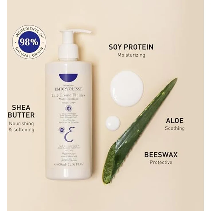 Embryolisse Lait-Crème Fluide+, Multifunktions-Creme für Körper und Gesicht, 75 ml, feuchtigkeitsspendend, als Make-up Primer geeignet – Bild 4