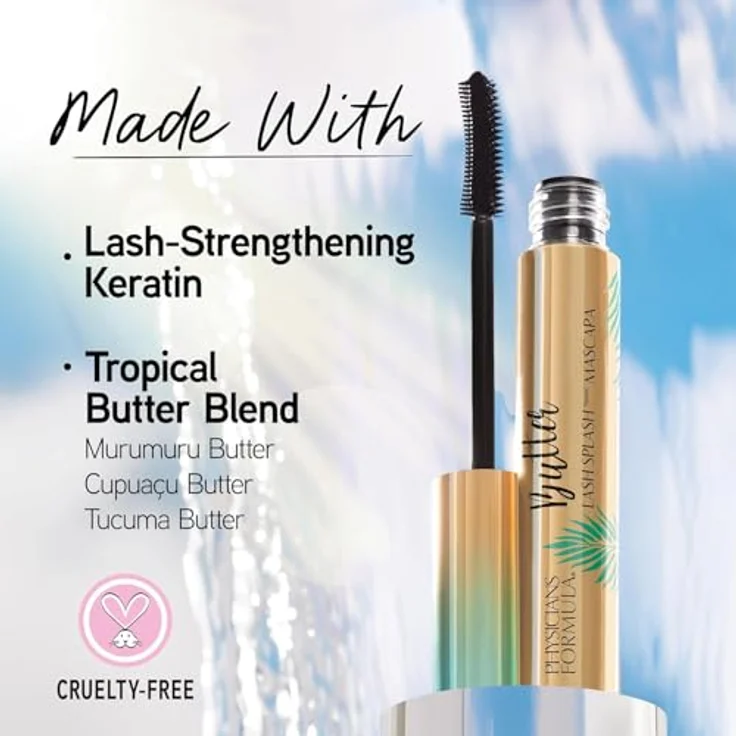 Physicians Formula Butter Lash Splash™ Wasserbeständige Wimperntusche für mehr Länge und Volumen, Blackest Black, 10 ml – Bild 5