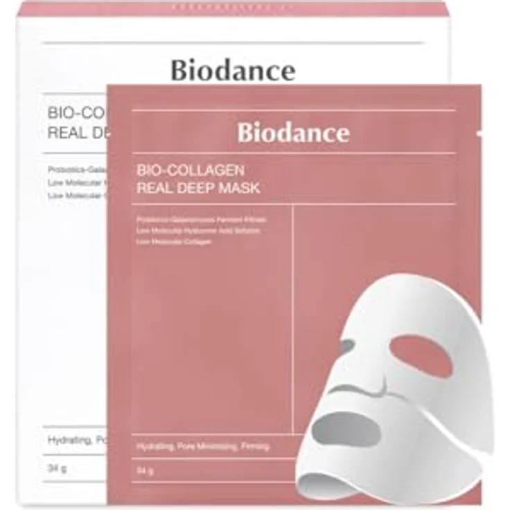 Biodance Bio Collagen Deep Face Mask, Feuchtigkeitsspendende Korean Skincare mit Hyaluronsäure, Niacinamid und Galactomyceten, 4 Blätter, 34 g – Bild 6