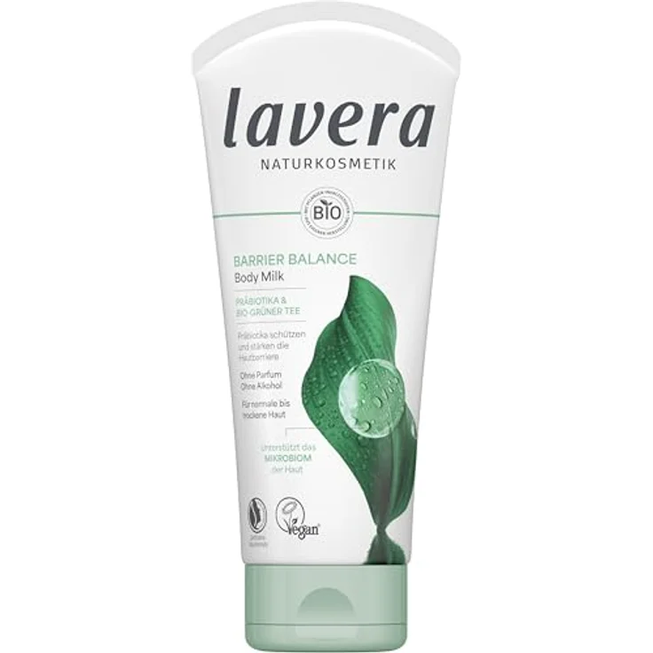 lavera Barrier Balance Body Milk - ohne Alkohol - ohne Parfüm - stärkt Hautbarriere - feuchtigkeitsspendend - Präbiotika - vegan - Naturkosmetik - 200 ml – Bild 1