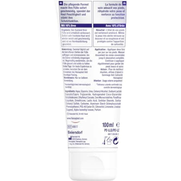 Hansaplast Regenerierende Fußcreme 100 ml, Fußpflege Mit Urea Für Trockene Und Raue Füße, Feuchtigkeitscreme Für Die Füße Schã?Tzt Vor Hornhautbildung  – Bild 6