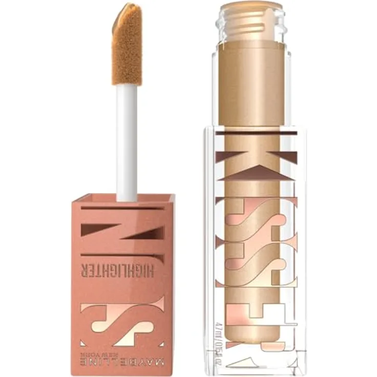MAYBELLINE NEW YORK Sunkisser flüssiger Aufheller Farbton 22 Star Studded, 4.7 ml, Highlighter mit reichhaltiger Pigmentierung und intensiver Strahlkraft