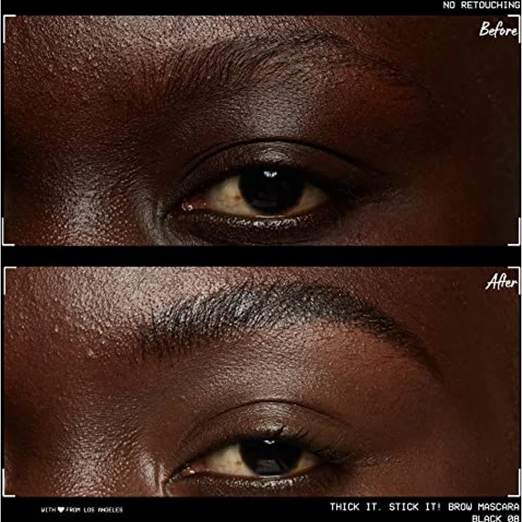 NYX Professional Makeup Thick it Stick It Brow Mascara, Augenbrauengel mit Langzeiteffekt, Farbton 08 - Black, 7 ml – Bild 3