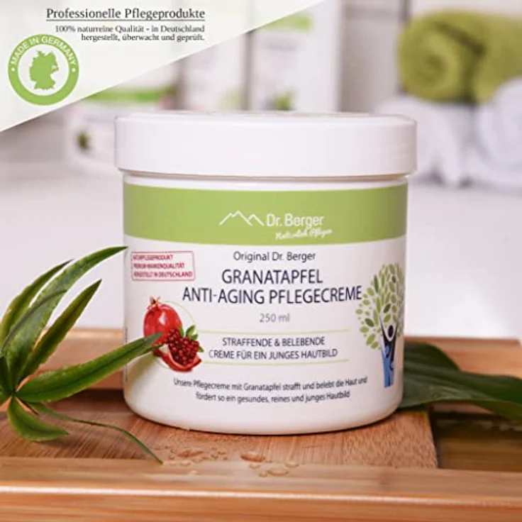 Dr. Berger Granatapfel Anti-Aging-Creme, revitalisierende Gesichtscreme mit Antioxidantien, 250 ml – Bild 7