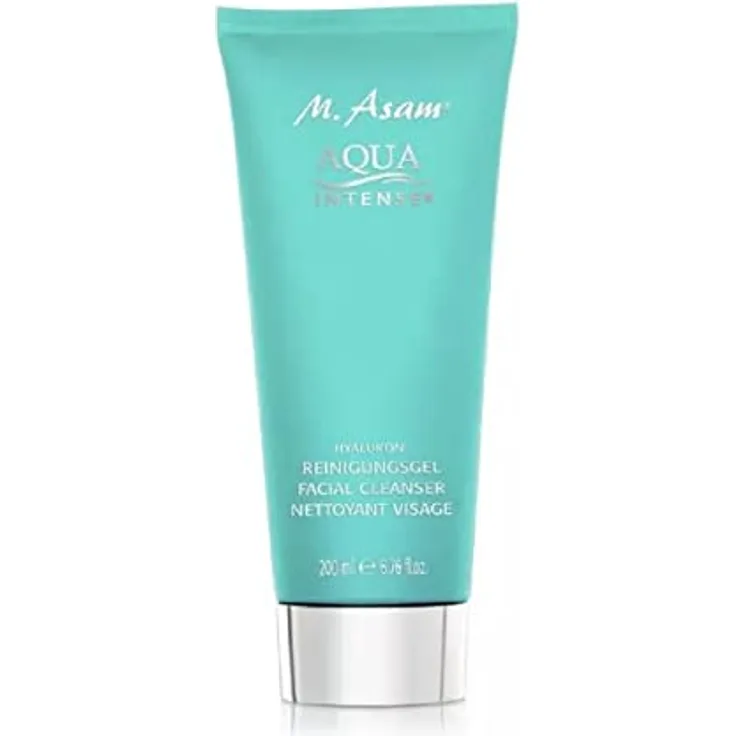 M. Asam Aqua Intense Hyaluron Reinigungsgel (200ml) - Gesichtsreinigung mit Hyaluronsäure & Vitamin B3, entfernt Schmutz, Unreinheiten & Make-up mit sanftem Peelingeffekt, vegane Gesichtspflege