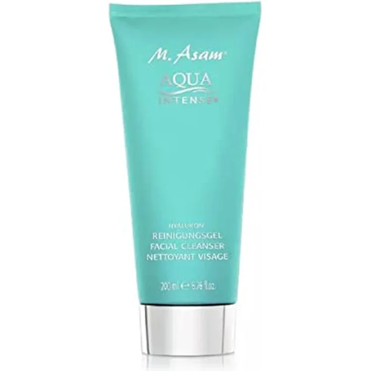 M. Asam Aqua Intense Hyaluron Reinigungsgel (200ml) - Gesichtsreinigung mit Hyaluronsäure & Vitamin B3, entfernt Schmutz, Unreinheiten & Make-up mit sanftem Peelingeffekt, vegane Gesichtspflege – Bild 1