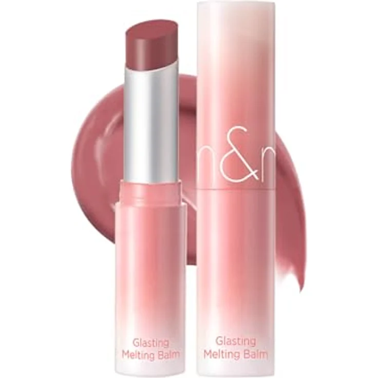 rom&nd Glasting Melting Balm, glänzender Lippenbalsam mit hoher Pigmentation, vegan, 3.5g, Farbe 12 Veiled Rose – Bild 1