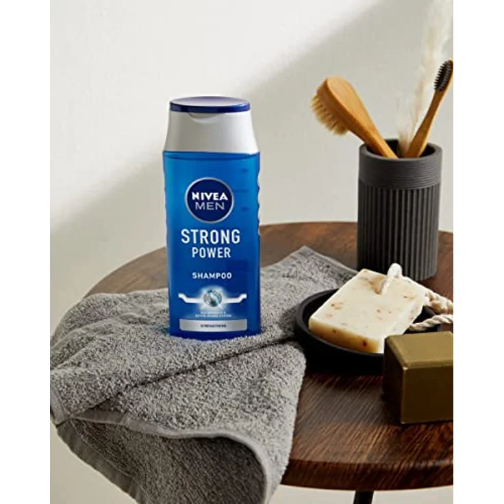 NIVEA MEN Strong Power Shampoo (250 ml), kräftigendes Haarshampoo ohne Silikone und Mikroplastik, Männer Shampoo mit Meeresmineralien und pH-optimierter Formel – Bild 5