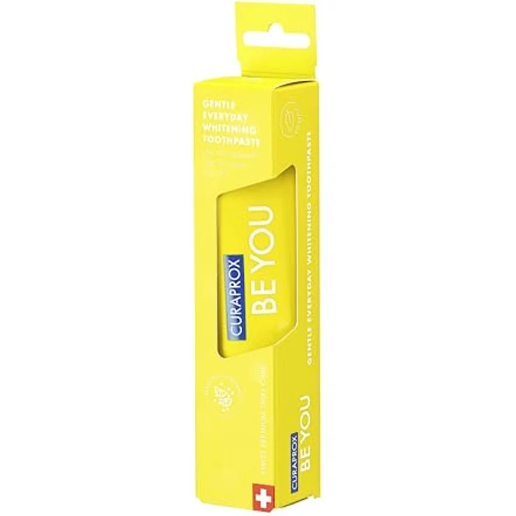 Curaprox Be You Grapefruit Whitening-Zahnpasta mit Geschmack von Grapefruit und Bergamotte, mit Menthol, vegan, 950 ppm Fluorid, RDA 50, gelb, 60 ml – Bild 2