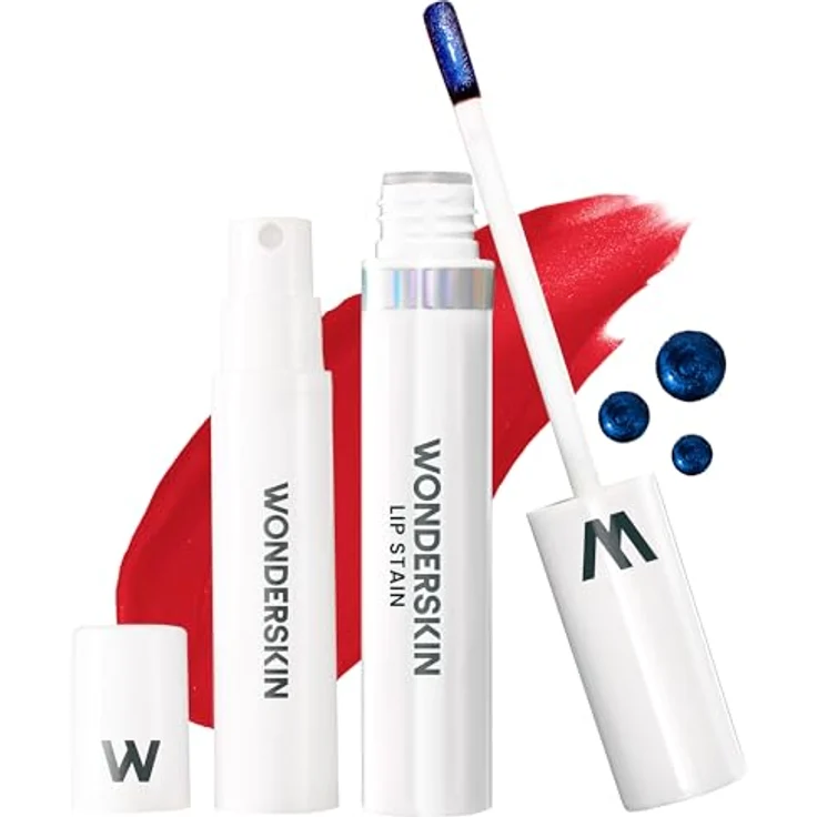 WONDERSKIN Wonder Blading Lip Stain Kit, Peel-off-Lippenstift mit Aktivator, langanhaltend, 4 ml, Farbton Playful – Bild 1