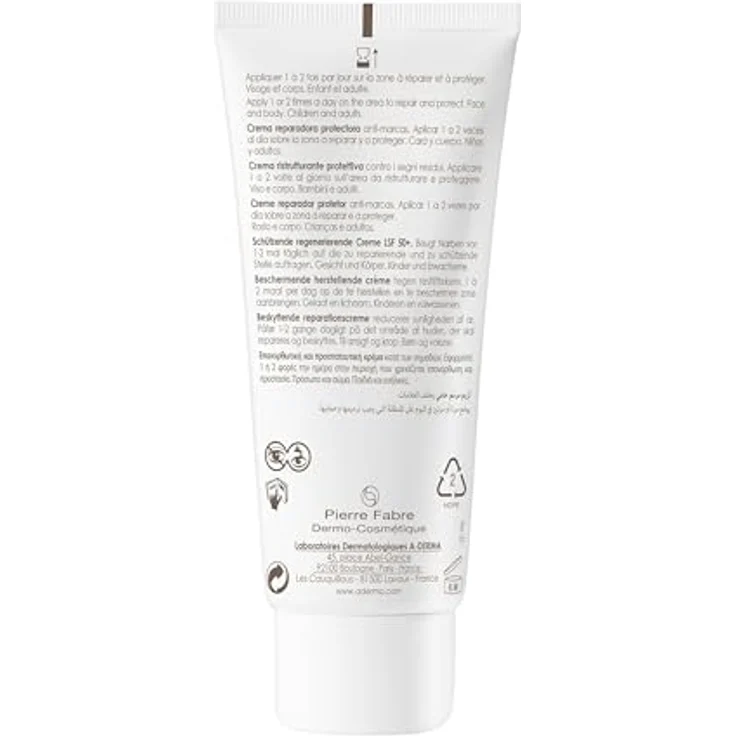 A-Derma Epithelialea.H Ultra Soothing Repairing Cream SPF50, 100 ml, schützend gegen UV-Strahlung, dermatologisch getestet, nicht parfümiert – Bild 2