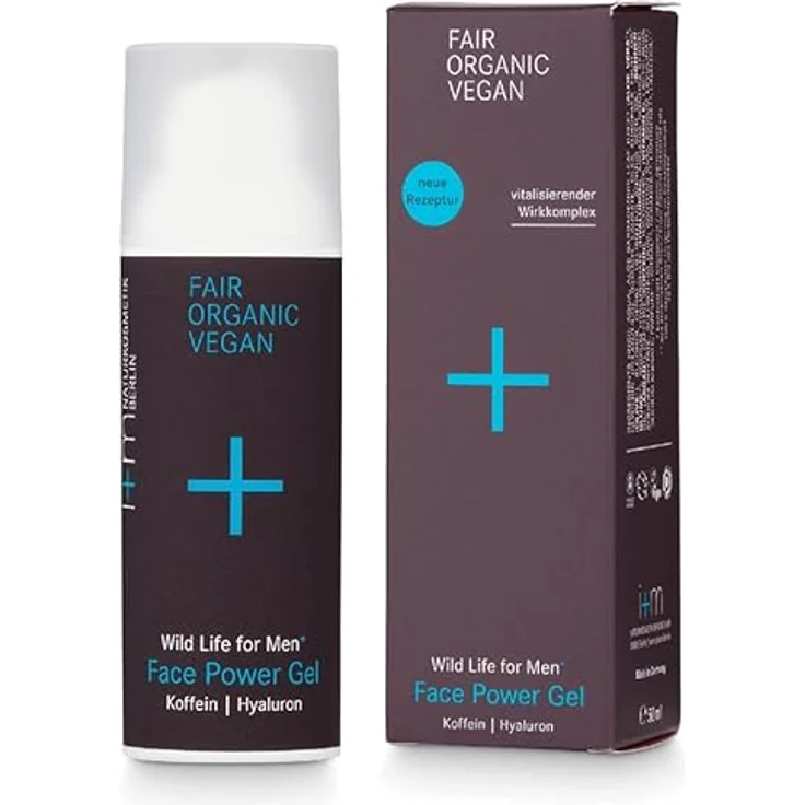 i+m Naturkosmetik Face Power Gel 50ml · Erfrischendes Koffein Gesichtspflege Gel für Männer · Feuchtigkeitspflege mit Hyaluronsäure · Anti-Aging Creme · Mattierendes Gel für ölige Haut · Herren Kosmetik – Bild 1