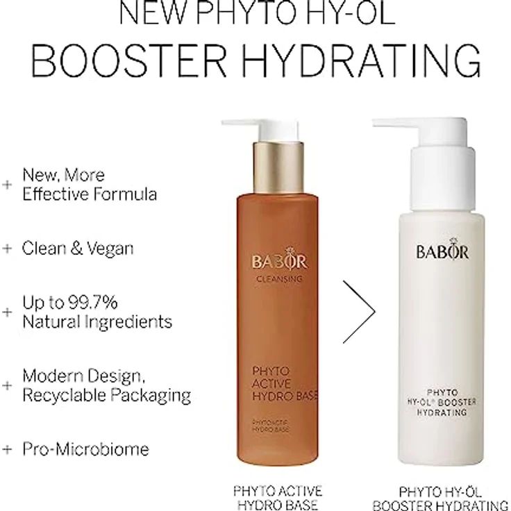 BABOR Phyto Hy-Öl Booster Hydrating für trockene Haut, Gesichtsreiniger zur Anwendung mit Hy-Öl, Mit Birke und Rosmarin, Vegane Formel, Phytoactive Hydro Base, 1 x 100 ml – Bild 4