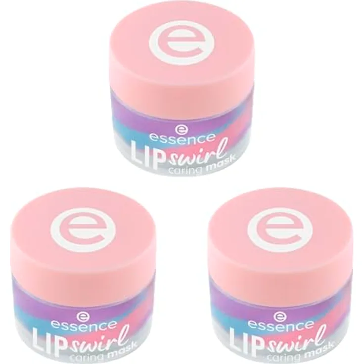 essence LIP swirl caring mask Nr. 01, Mehrfarbig, transluzent, glättend, pflegend, vegan, 3er Pack (3x8g)