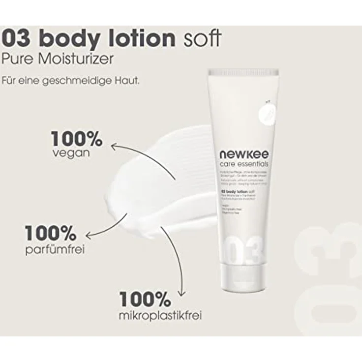 newkee body lotion sanft (150 ml) Körperlotion soft, Vegan, für trockene Haut, von Manuel Neuer und Angelique Kerber – Bild 4