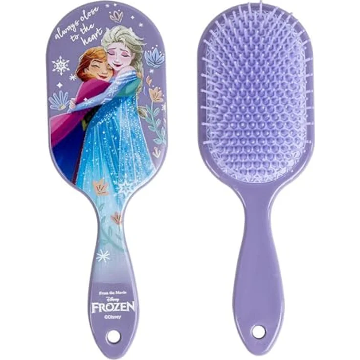 Cerda Haarbürste Disney Frozen, Kinderbürste mit Elsa & Anna Motiven, sanfte Kunststoffborsten für nasses und trockenes Haar – Bild 1