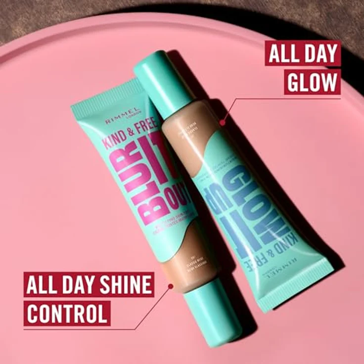 Rimmel London Kind & Free Blur It Out, Mattierende Foundation für Damen, 30 ml, 001 Fair Porcelain, vegan, LSF, glättet die Hautoberfläche – Bild 7