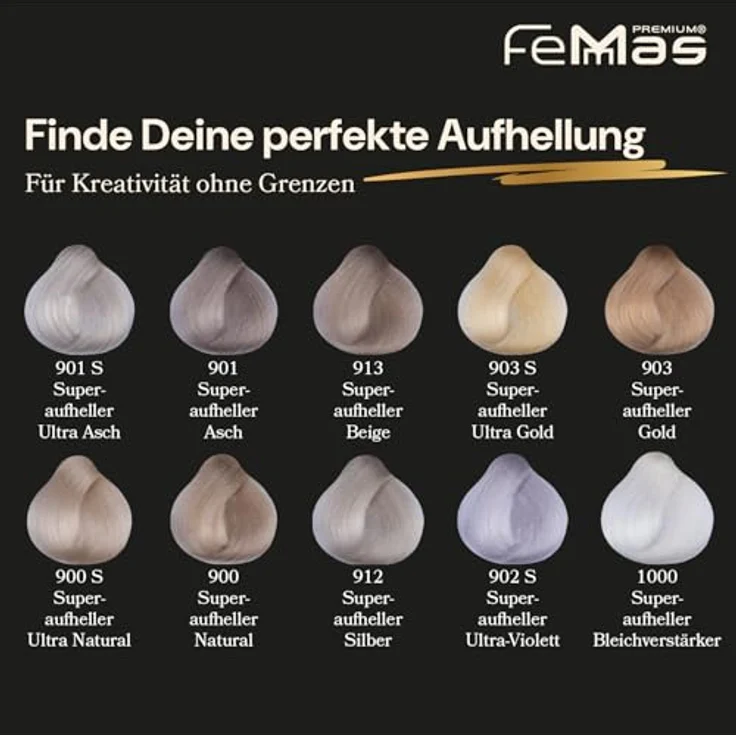 Femmas Premium Haarfarbe, Professionelle Cremefarbe mit Arganöl, 100 ml – intensive Farbnuancen und perfekte Grauhaarabdeckung – Bild 5