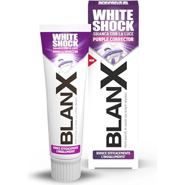 BLANX White Shock Purple Corrector, Zahnpasta Dual Color mit Actilux- und Color Correction-Technologie zur Reduzierung von Vergilbung, sanft zu Zahnschmelz und Zahnfleisch, 75 ml – Bild 2