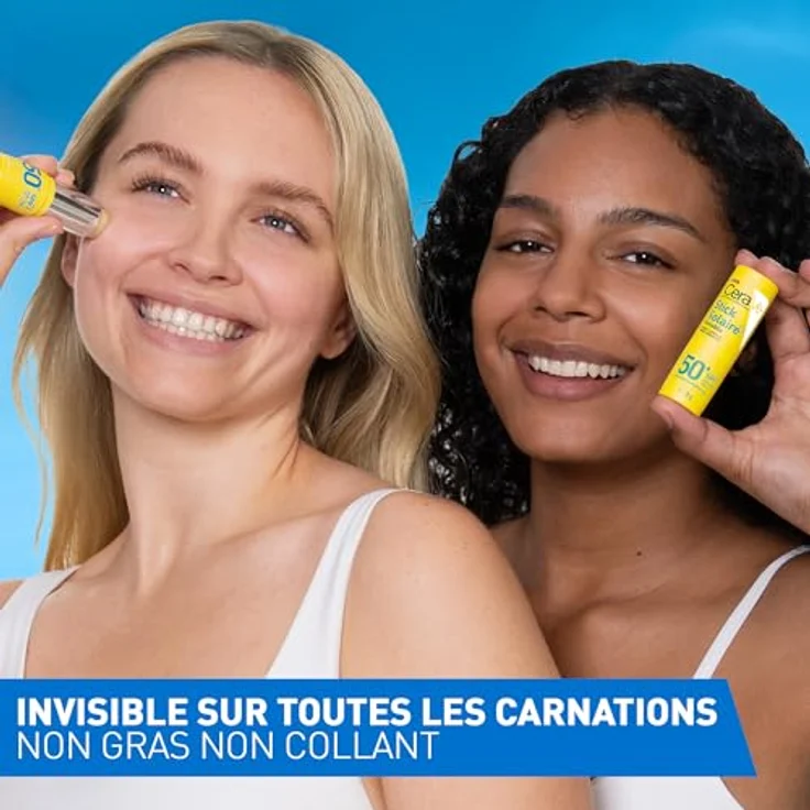 CeraVe Invisible Sun Stick LSF 50+, Sehr hoher UVA- und UVB-Schutz, 8 g, schweißresistent und rückstandsfrei – Bild 3
