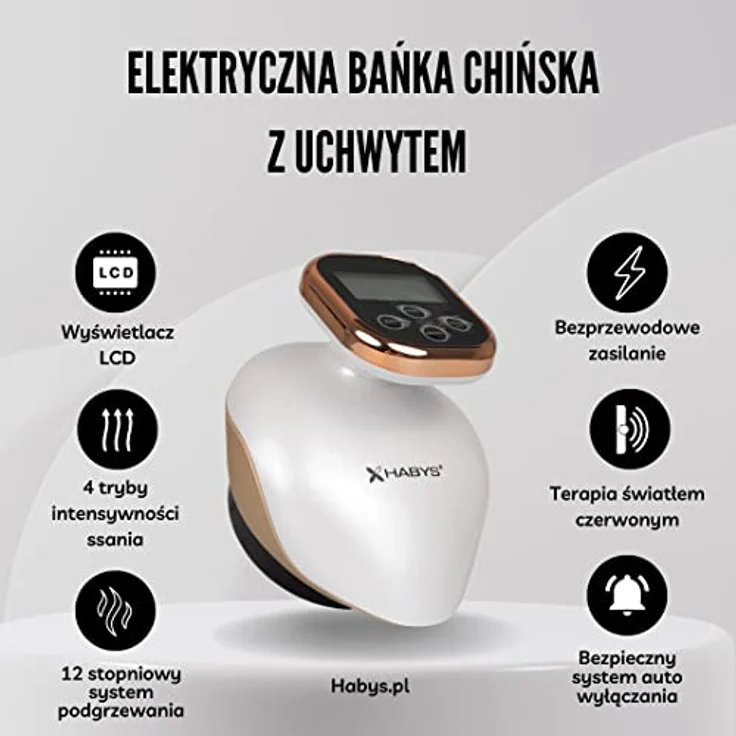 HABYS Elektrische Schröpfbank mit Griff | EMS, Heizfunktion & Magnettherapie für professionelle Massageanwendungen – Bild 3