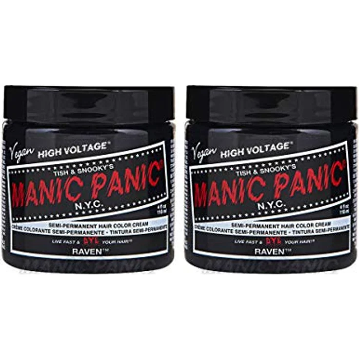Manic Panic Raven Classic Creme, Vegan, Cruelty Free, Black Semi Permanent Hair Dye 2 x 118ml – Bild 1