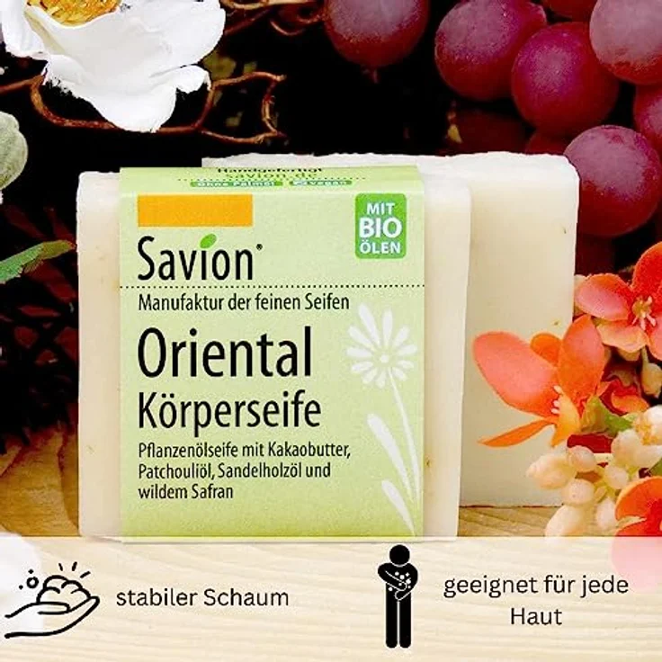Savion Oriental Körperseife, mit Pflanzenöl, Vegan, Palmölfrei, 80g – Bild 4