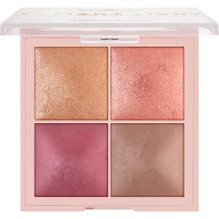 Essence Radiant Light Face Palette, 4-in-1 Rouge & Bronzer mit Highlighter, Blush und Bronzer, SIGNATURE LIGHT, 11 g