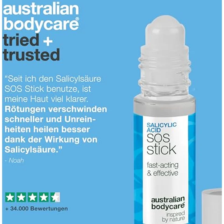 Australian Bodycare Salicylic Acid SOS Stick 9 ml, schnell wirksam gegen Pickel und Rötungen – Bild 5