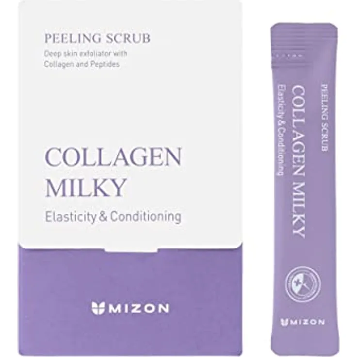 MIZON COLLAGEN MILKY PEELING SCRUB, Einzeldosis-Peeling für revitalisierte und hydratisierte Haut