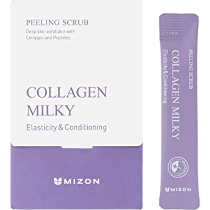 MIZON COLLAGEN MILKY PEELING SCRUB, Einzeldosis-Peeling für revitalisierte und hydratisierte Haut – Bild 1