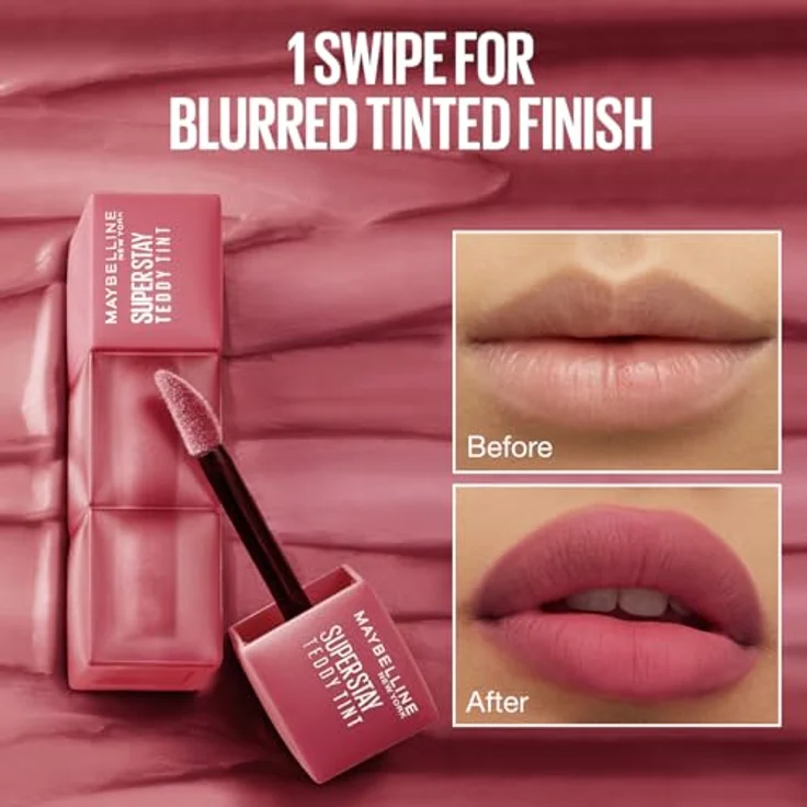 Maybelline Superstay Teddy Tint Lippenstift, 5 ml, matte Textur in der Farbe FAUX FRECKLE – Bild 5