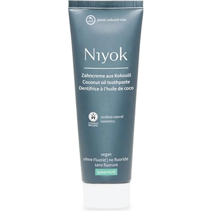 Niyok® Zahncreme aus Bio Kokosöl "Spearmint" (75ml) • Natürliche Zahnpasta für weiße Zähne • Intensive Pflege & Frische • Schützt das Zahnfleisch • Ohne Fluorid & Vegan – Bild 1