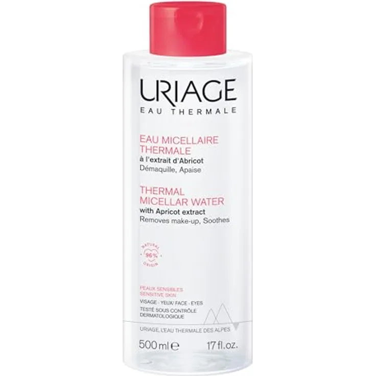 Uriage Hygiène Thermal Micellar Water - Mizellen-Reinigungswasser für empfindliche Haut, 500 ml, erfrischend und beruhigend, wasserfestes Make-up