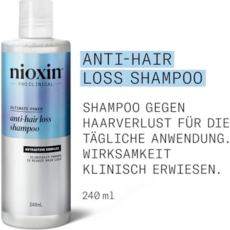 NIOXIN Anti-Hair Loss Shampoo – Shampoo gegen Haarausfall, mit Koffein, Niacinamid, 240 ml – Bild 2
