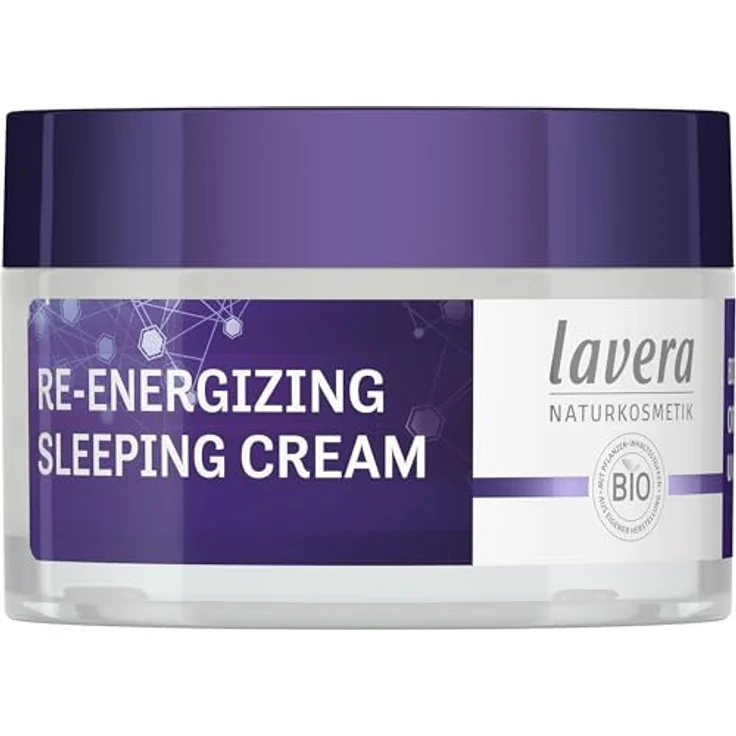 lavera Re-Energizing Sleeping Cream, Nachtcreme 50 ml für Damen mit Biotrauben und Vitamin E, 100% zertifizierte Naturkosmetik – Bild 1