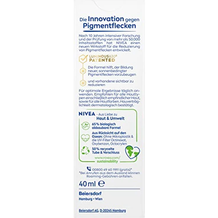 Nivea Sun UV Gesicht Luminous630® Anti Pigmentflecken Sonnencreme 40 ml – Bild 6