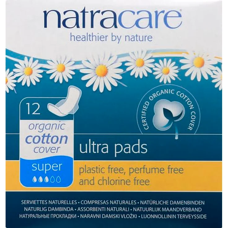 Natracare Ultra Pads super, Damenbinden mit Flügeln, 12 Stück, biologisch abbaubar – Bild 2