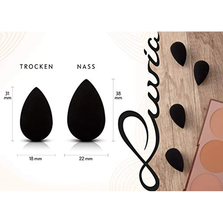 Luvia Cosmetics Classic 4 Mini Make-up Sponges - Präzisionsschwämmchen für Make up 4 St. - professionelles Auftragen, natürlicher Look – Bild 5