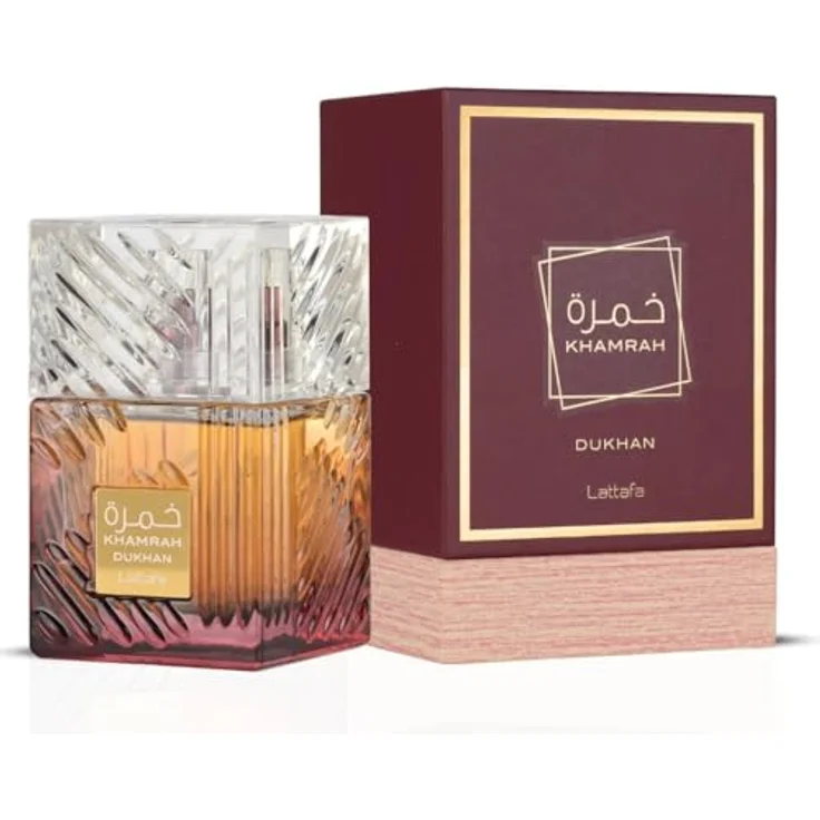 Lattafa Khamrah Dukhan, Eau de Parfum Spray 100 ml, Amber Spicy Gourmand Duft für Herren – Bild 1