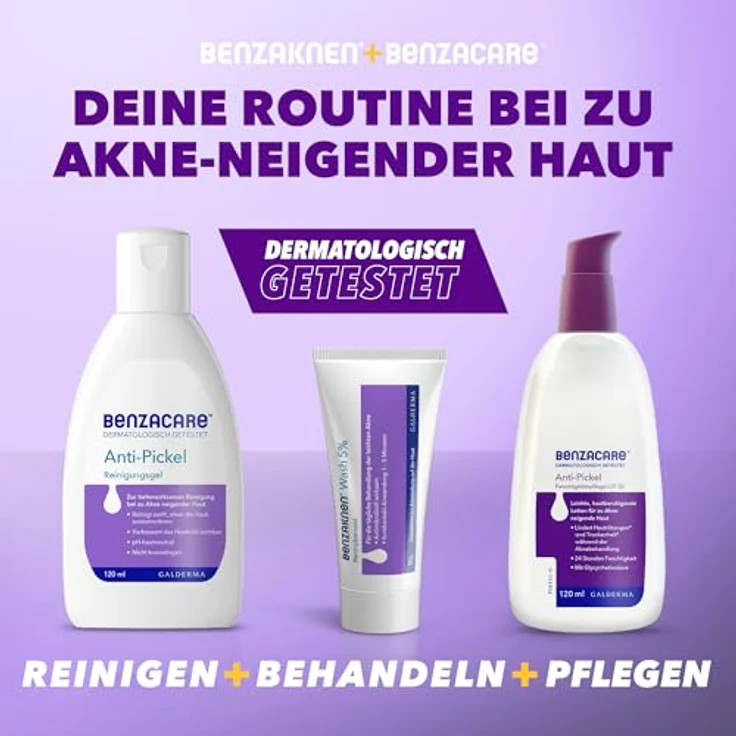 Benzaknen BENZAKNEN Wash 5%, 50g, Waschgel gegen Pickel & Mitesser bei leichter Akne auf Gesicht und Körper, für empfindlichere Haut geeignet, Mit BPO (Benzoylperoxid), Dermatologisch getestet – Bild 5
