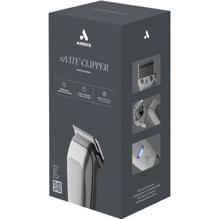 Andis reVITE Clipper Taper Blade, Gesichtshaartrimmer mit Edelstahlklinge, grau – Bild 12