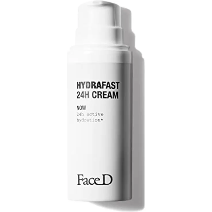 Face D - Hydraftast 24H feuchtigkeitsspendende und beruhigende Creme mit Hyaluronsäure und Vitamin C+E, SPF15, 50 ml, für alle Hauttypen, auch empfindliche, ohne Silikone und Parabene, mit 5-molekularer Hyaluronsäure und Feigenkaktus