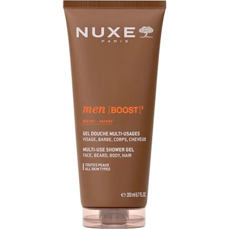 NUXE Multi-Use Shower Gel, Duschgel 200 ml für Herren, sulfatfreie Formel, holzig-würziger Duft